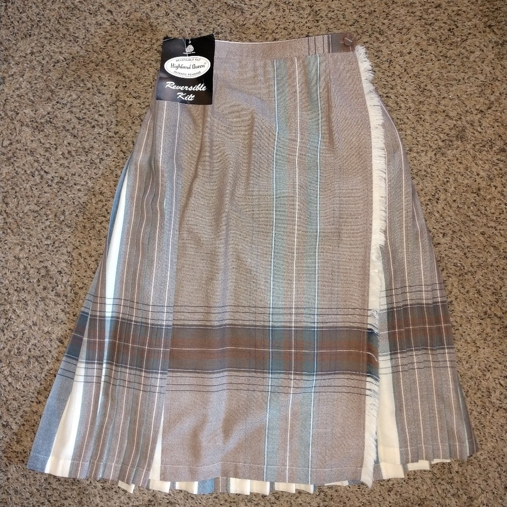 HIGHLAND QUEEN KILT! NEW! VINTAGE! REVERSIBLE